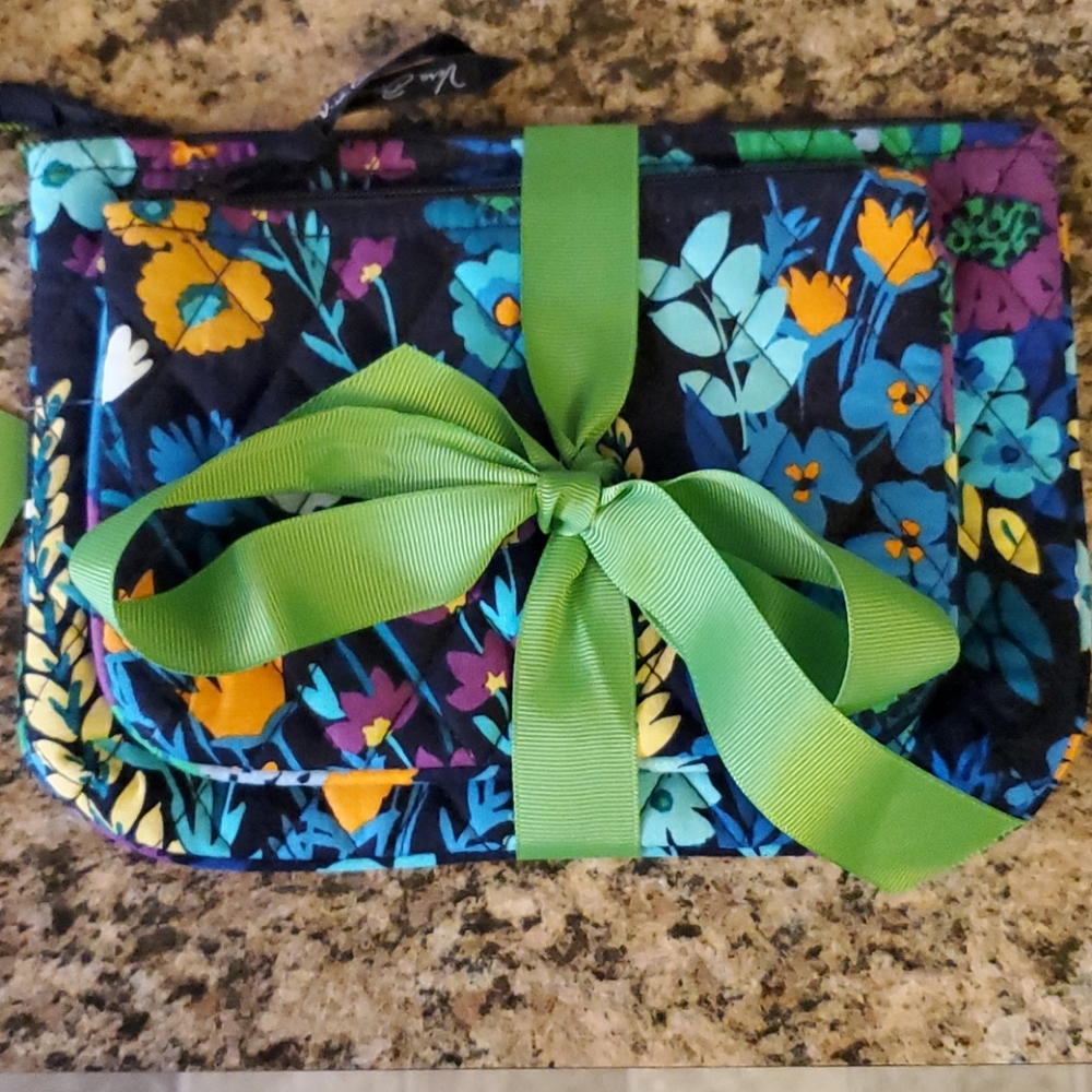 Nwt Vera Bradley cosmetic bags set midnight blue